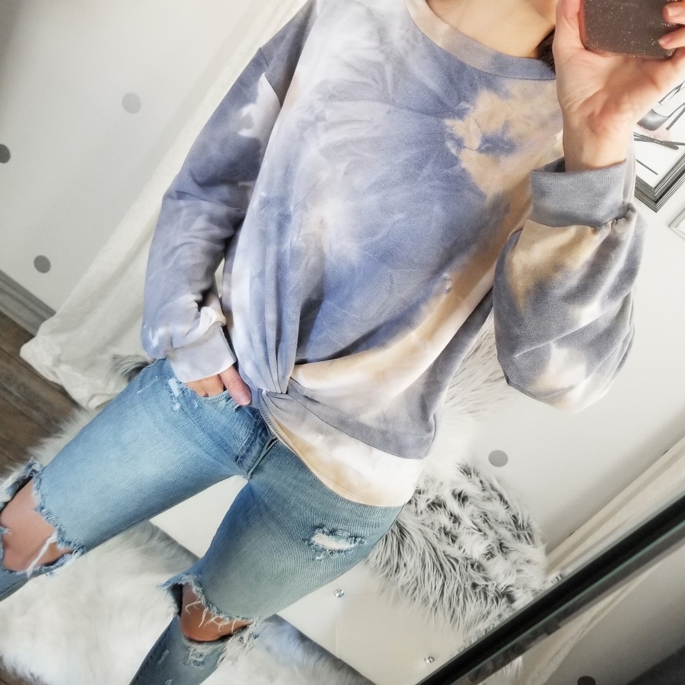 🅱️Last1️⃣Skye Cloud Wash Tie Dye Front Twist Top - Picture 5 of 8